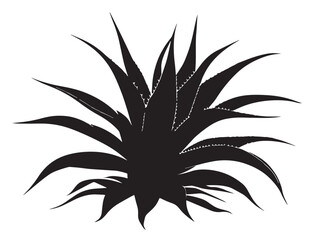 Aloe plant silhouette vector artistic design elegant natural shape