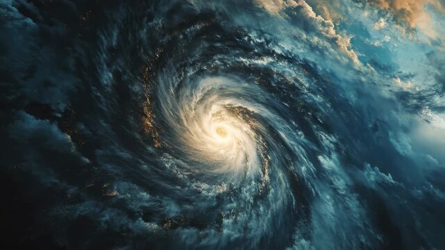 Cinemagraph Collection showcasing the raw power of Hurricane Isabel as it swirls over the ocean, 4K Cinemagraph Collection - Hurricane Isabel Seamless