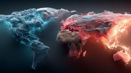 Modern global network design world map visualization high resolution wallpaper