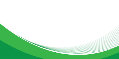 Green banner background. Green abstract header with rounded lines for web banner or poster. Vector illustration.