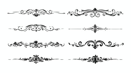 Elegant Black Chapter Dividers Set with Swirls for Professional Projects