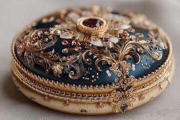 Royal emblem biscuit crafted in golden ornamental artistry high resolution picture