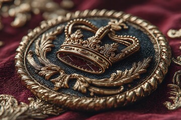 Royal crown medallion ornate decorative artwork design high resolution picture