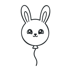 Playful rabbit balloon decoration for kids parties festive atmosphere fun colorful celebratory. Vector illustration