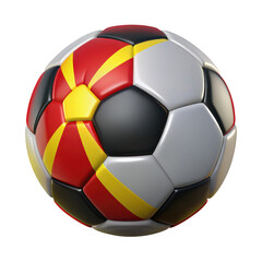 Fototapeta premium 3d soccer ball design with macedonian flag colors and national emblem integrated title should be unique, creative and subject oriented