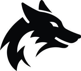 Obraz premium Sleek Silhouette of a Fox Head Modern Graphic Design