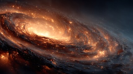 Stunning galaxy spiral glowing with cosmic energy high resolution image