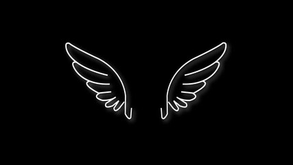 Animated self drawing of single continuous line draw cute angel wings holiday romantic decoration logo vector image. Swirl curl circle background style. Full length one line animation illustration
- Powered by Adobe