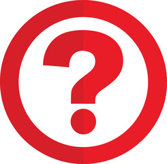 Vector art of question mark in red circle, a symbol of uncertainty, inquiry, and the need for answers or clarification