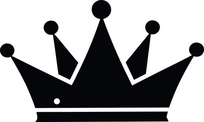Vector art of black crown, a symbol of royalty, power, and authority, often associated with kings, queens, and empires