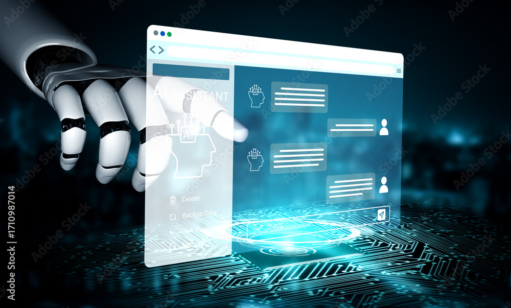 Poster ai virtual assistant artificial intelligence chatbot controlled by prompt engineering for explainabl