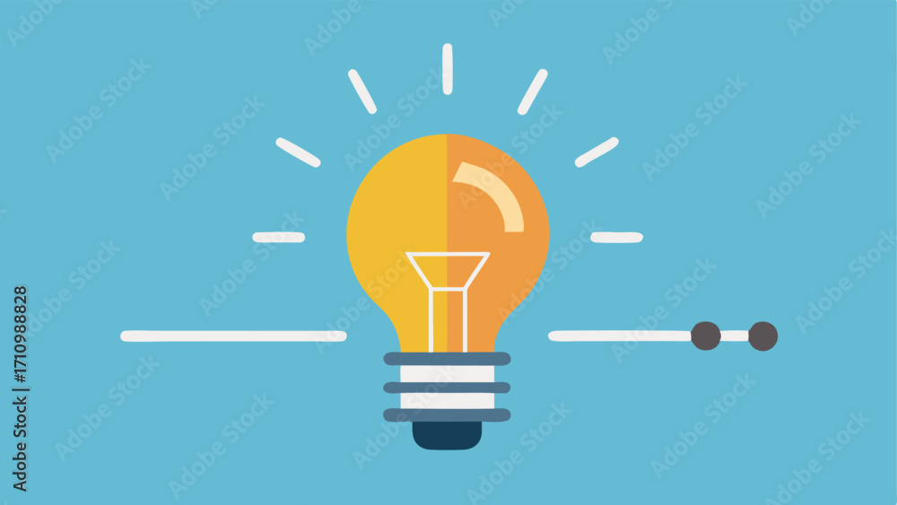 Poster adjustable light preferences an illustration of a dimmable light bulb with beams of light radiating 