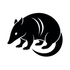 Pangolin Silhouette Vector Icon on White