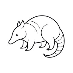 Pangolin Outline Vector on White Background