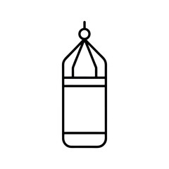 Punching Bag Outline Vector on White Background
