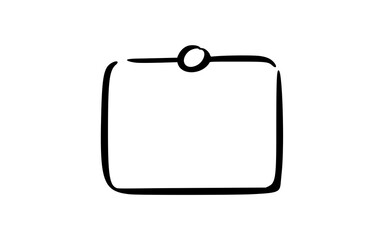 Hand Drawn Simple Outline of a Satchel or Messenger Bag