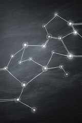 Abstract illustration of interconnected nodes and lines on a dark background, symbolizing complex networks and relationships in technology and science, showcasing innovation and creativity