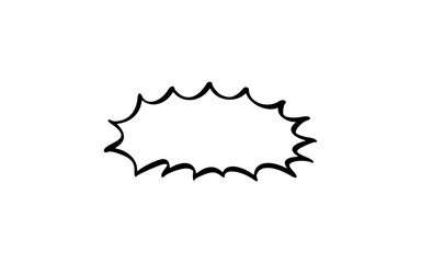 Hand Drawn Jagged Outline Speech or Explosion Bubble