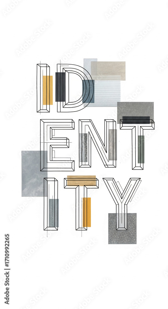 Poster abstract graphic design featuring the word 