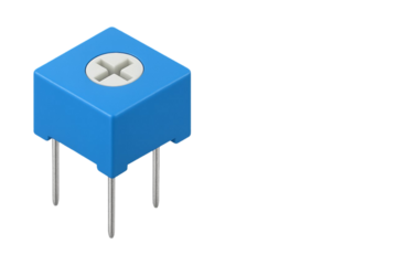 Blue Trimmer Potentiometer (Trimpot) Isolated on Transparent Background