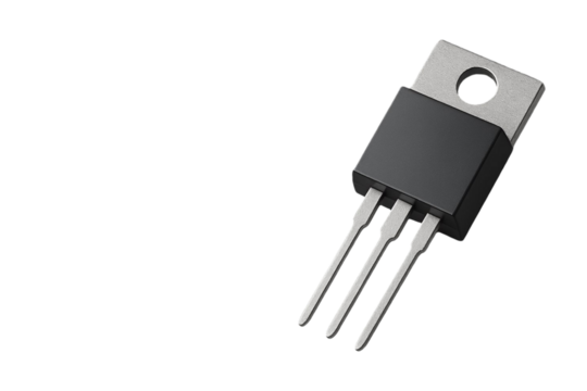 TO-220 Power Transistor Isolated on Transparent Background