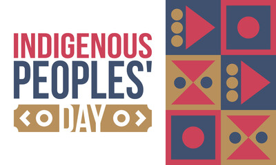 Indigenous Peoples' Day. Native American Day. American Indian culture. Heritage Month. Celebrate annual in United States. Tradition pattern. Poster, card, banner and background. Vector illustration