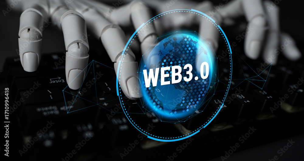 Poster the global impact of ai on the web 3.0 next generation internet. a concept of a worldwide decentrali