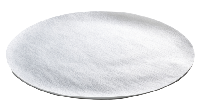 White round filter paper on black background, lab, science