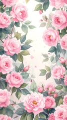 Floral, romantic rose garden