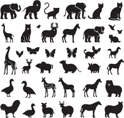 A large set of animals of the world
