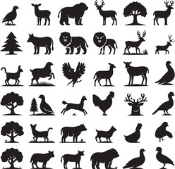 A large set of animals of the world