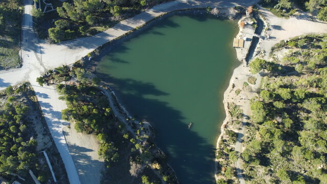 Aerial photo of lake