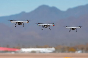 military drone complexes simulate attacking swarms for training purposes demonstrating modern warfare technology