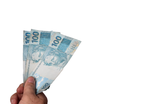 Financial value of dollar and Brazilian real banknotes.