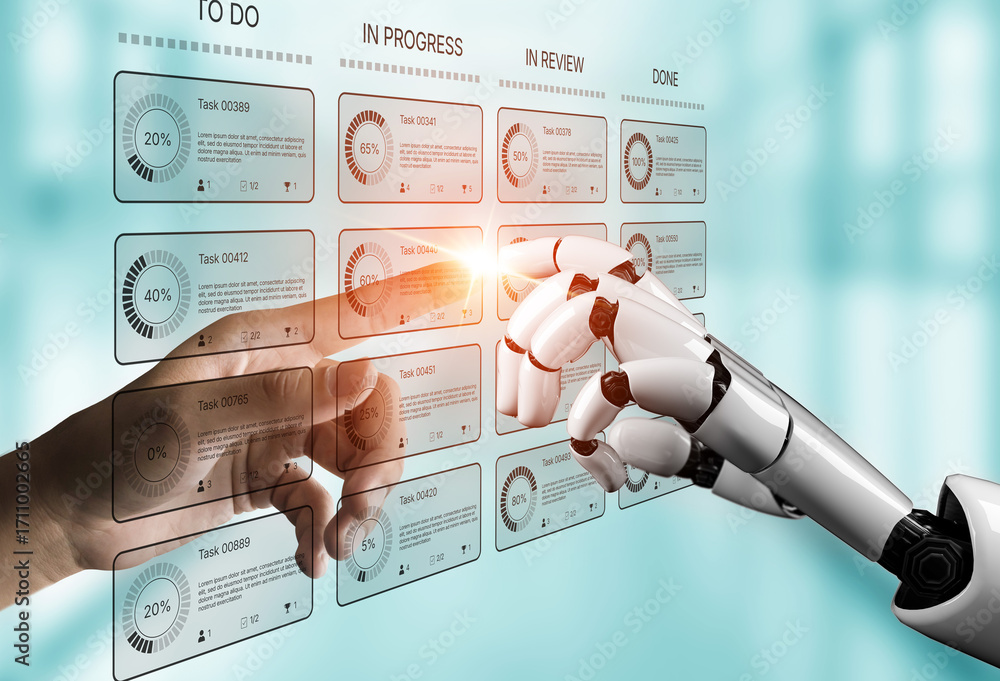 Poster ai improves kanban dashboard for task management by optimizing priorities, tracking team progress, a