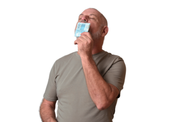 Financial value of Brazilian real notes. Man holding money in cedula. Economy.