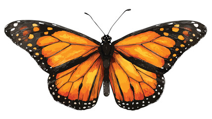 Fototapeta premium Classic Orange and Black Monarch Butterfly Vector Illustration