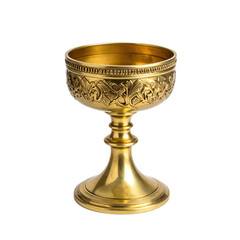Ornate Golden Chalice Glistening Against a Deep Black Backdrop Embodying Antiquity Luxury and Detailed Craftsmanship