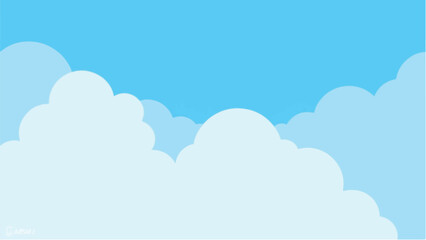 Clouds under a bright blue sky. Clouds and blue sky. Illustration of blue clear sky.