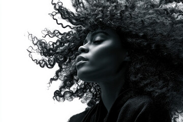 Fototapeta premium Afro Hair Beauty Flowing in the Wind