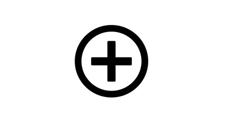 Obraz premium Black plus sign icon in a circular design 