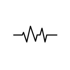 Heartbeat line graphic in minimalist style on white background  