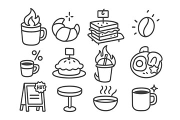 food and drink icons set