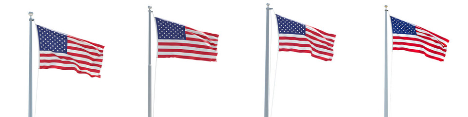 United States National Flag American Stars and Stripes Waving Transparent