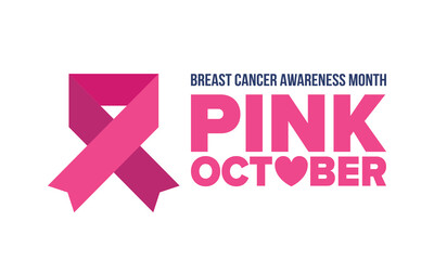 Breast Cancer Awareness Month. Pink october. Pink ribbon. Woman healthcare. Celebrate annual. Medic concept. Girl solidarity. Cancer prevention. Female disease. Poster, banner and background. Vector