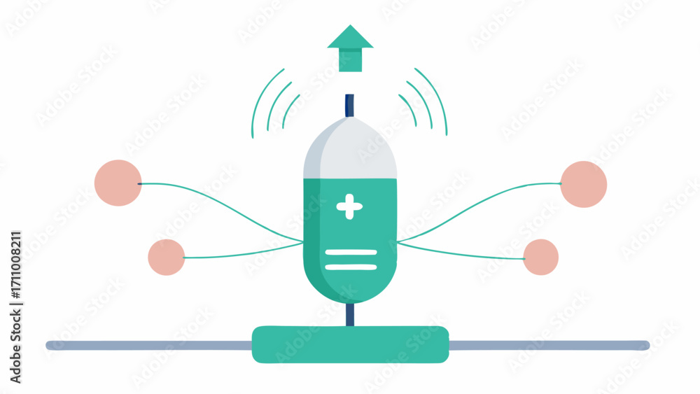 Aufkleber exosome delivery device a vector graphic of a device designed for applying exosome serum evenly acro