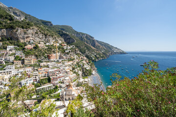 Positano town along the Amalfi Coast, Italy