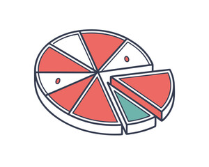 Pie Chart Illustration with One Slice Removed Showing Business Analytics and Market Share Dynamics for Visual Presentations