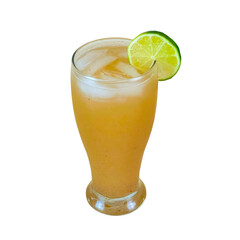glass of Burnt Mango Drink isolated on  transparent background