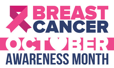Fototapeta premium Breast Cancer Awareness Month. Pink october. Pink ribbon. Woman healthcare. Celebrate annual. Medic concept. Girl solidarity. Cancer prevention. Female disease. Poster, banner and background. Vector